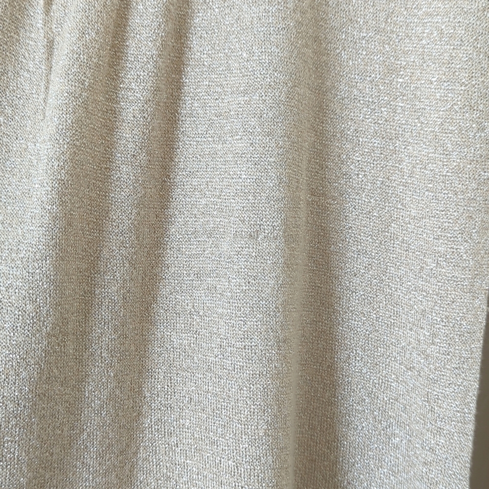 Angel of the North Gold Lurex Pleated Scoop Neck Long Balloon Sleeve Blouse S - Picture 8 of 14